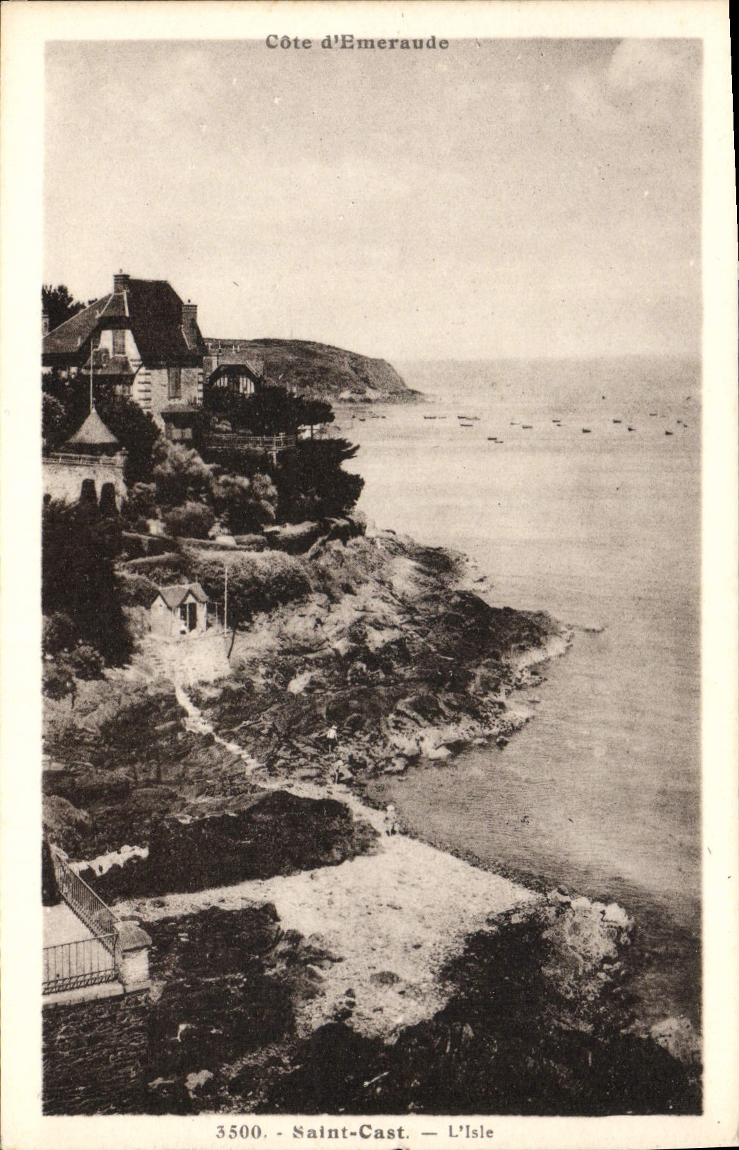 Côte d'Emeraude — Saint-Cast — L'Isle — éditeur Laurent-Nel-Hermes, n° 3500 - Anverso