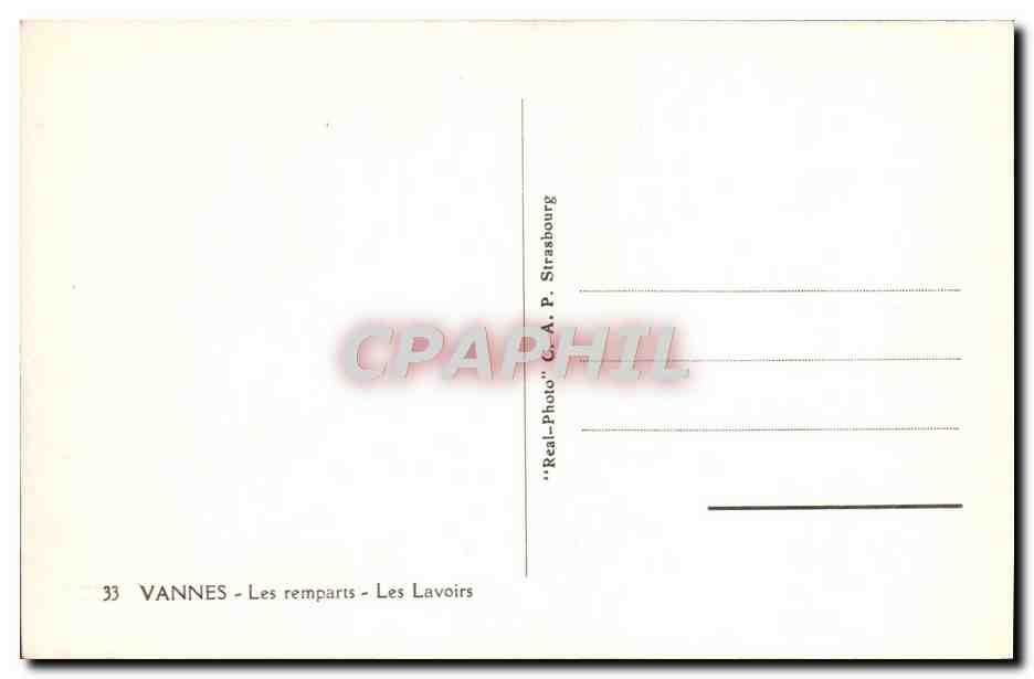 Vannes - Les remparts - Les Lavoirs — G.A.P. Strasbourg — Rückseite