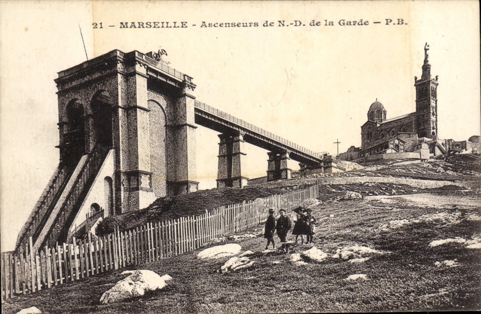 CPA Marseille Ascenseurs de ND de la Garde