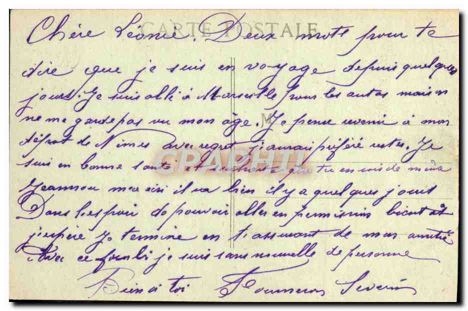 CPA Marseille Ascenseurs de ND de la Garde — Verso