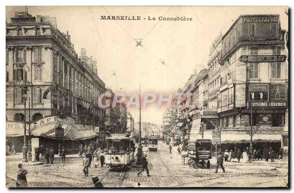 CPA Marseille La Cannebiere Tramway