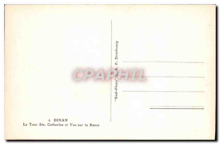 Dinan — La Tour Sainte-Catherine et vue sur la Rance — C.A. P. Strasbourg — Verso