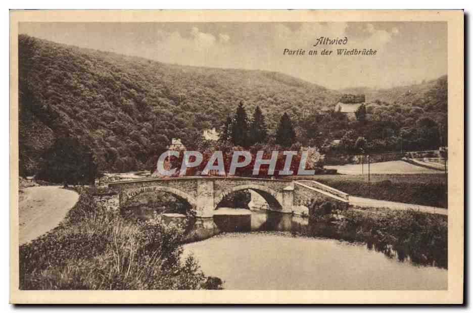 Altwied — Partie an der Wiedbrücke — Verlag Petzoldin, Neuwied