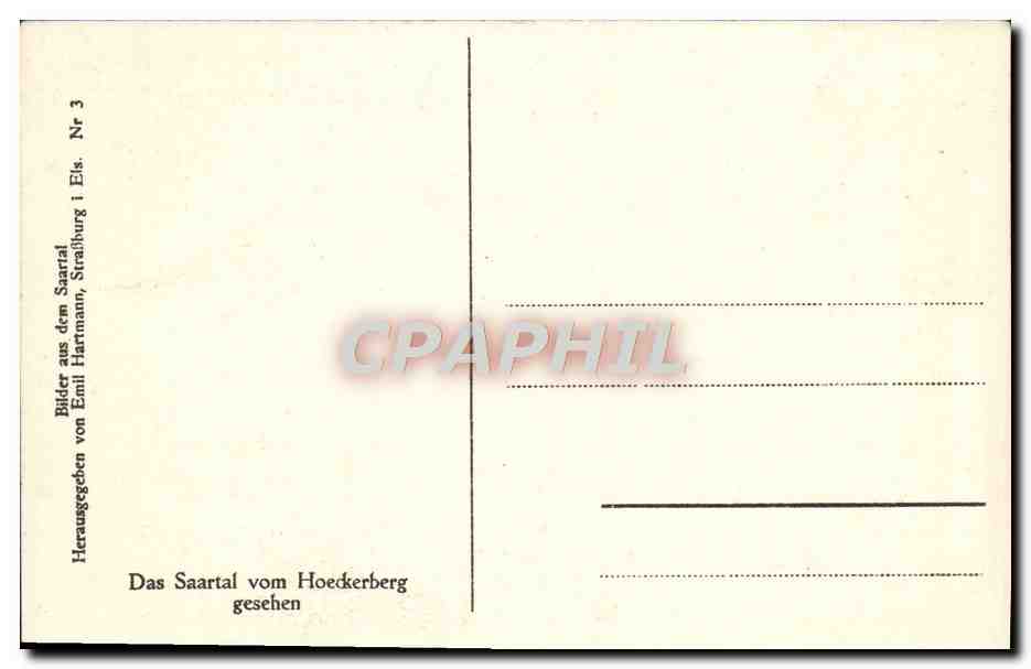CPA Das Saartal Vom Hoeckerberg Gesehen — Rückseite
