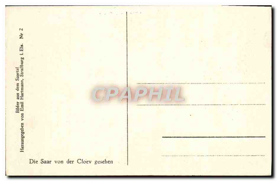 CPA Die Saar Von Der Cloev Gesehen — Rückseite