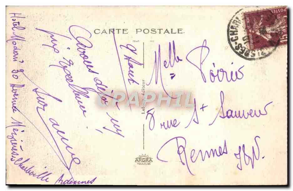CPA Mezieres L'Eglise — Rückseite