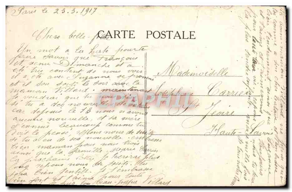 Tarjeta postal antigua Le Mont Dore Le Sancy y la vallee d'enfer Anes Mules — Reverso