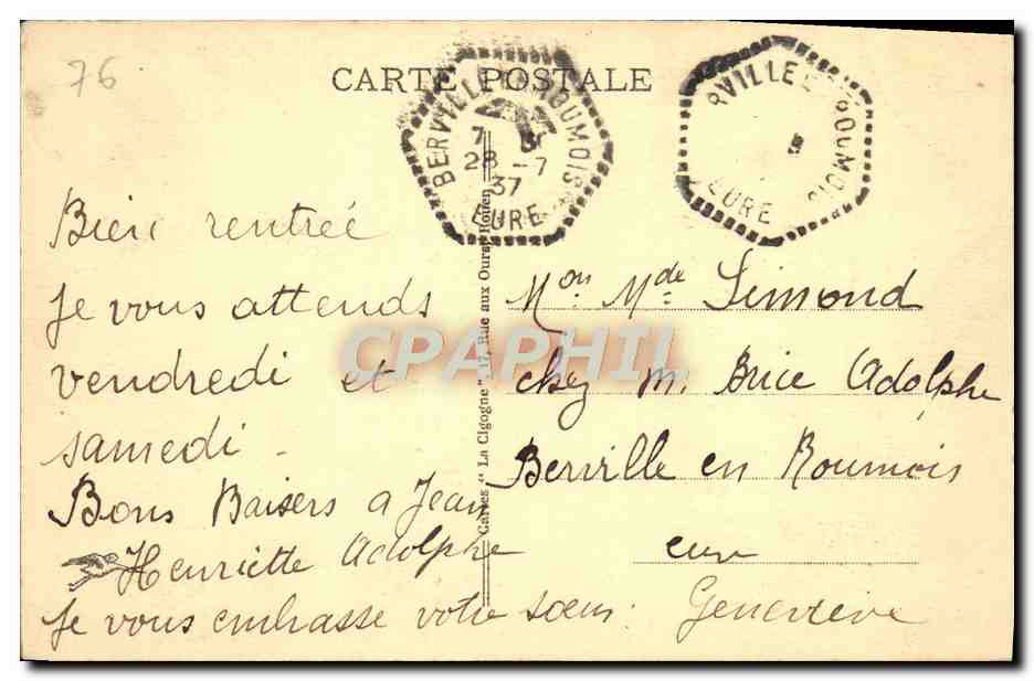 CPA Rouen Pont Boieldieu Bateau — Rückseite