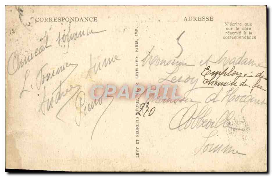 CPA Lisieux La Place Thiers la Banque De France — Rückseite