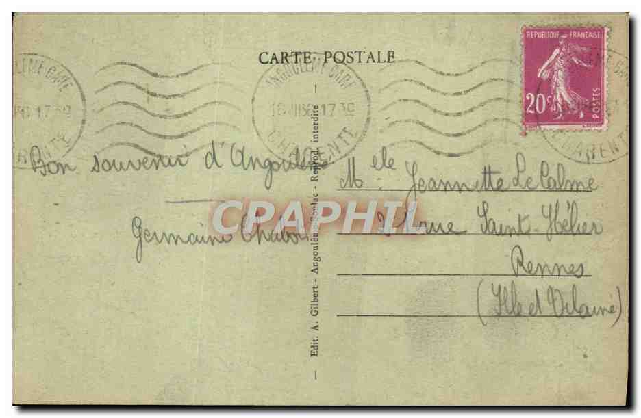 Angoulême - La vallée de la Charente et le Port de l'Houmeau vus du Rempart de Beaulieu — A.G.A. n°1253 — Rückseite