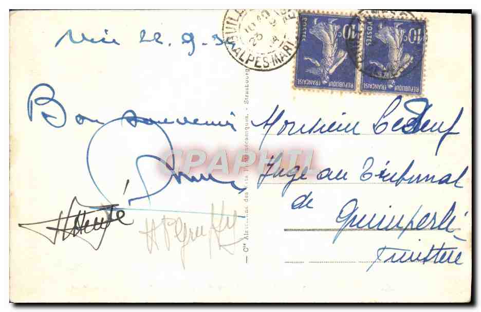 CPA Nice Les Jardins du Roi Albert L'hotel de France et l'hotel Ruhl — Rückseite