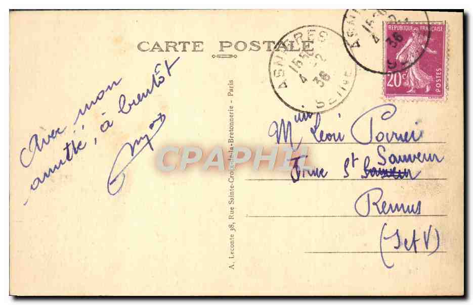CPA Paris Le Lion de Belfort  — Rückseite