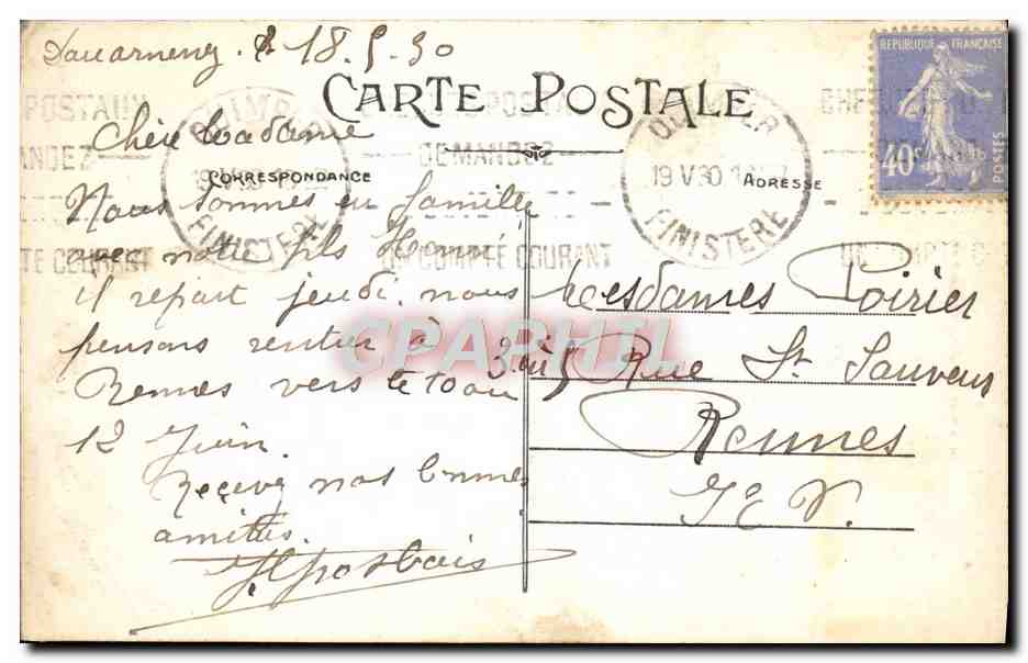 CPA Pointe du Raz L'enfer de plogoff  — Rückseite