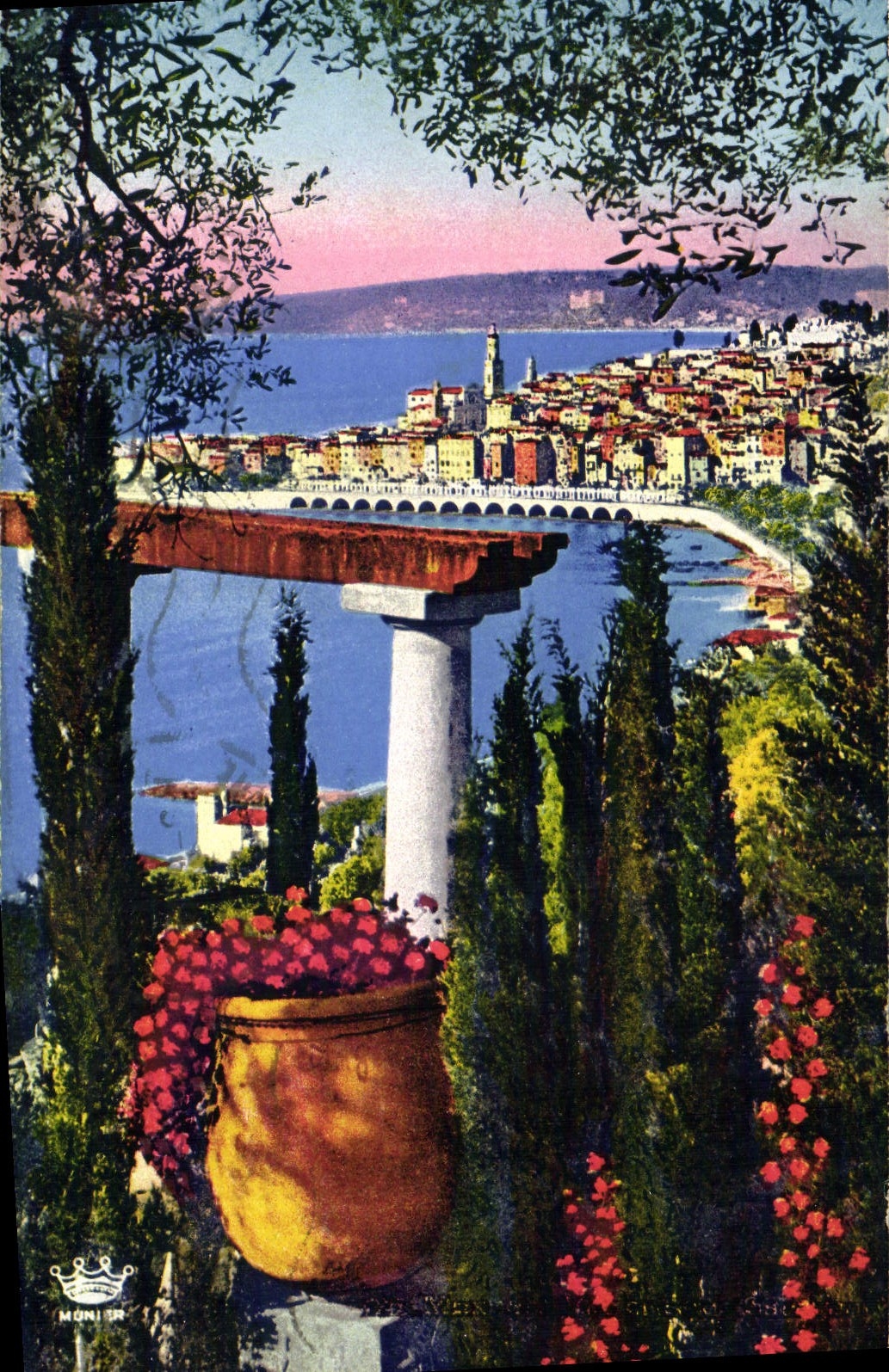 CPA Menton Vue prise de Garavan