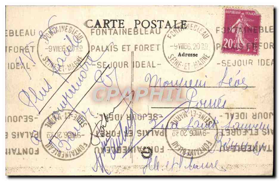Palazzo di Fontainebleau — L'ingresso del Parterre — Collezione Artistica L. M. — Verso