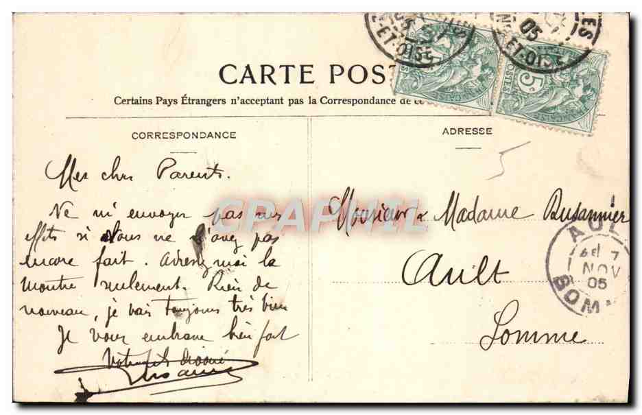 CPA Parc de Versailles Bosquet d'Apollon — Verso