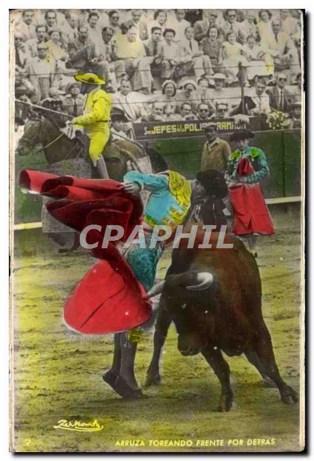 CPA Arruza Toreando Frente Por Detars Taureau Corrida 