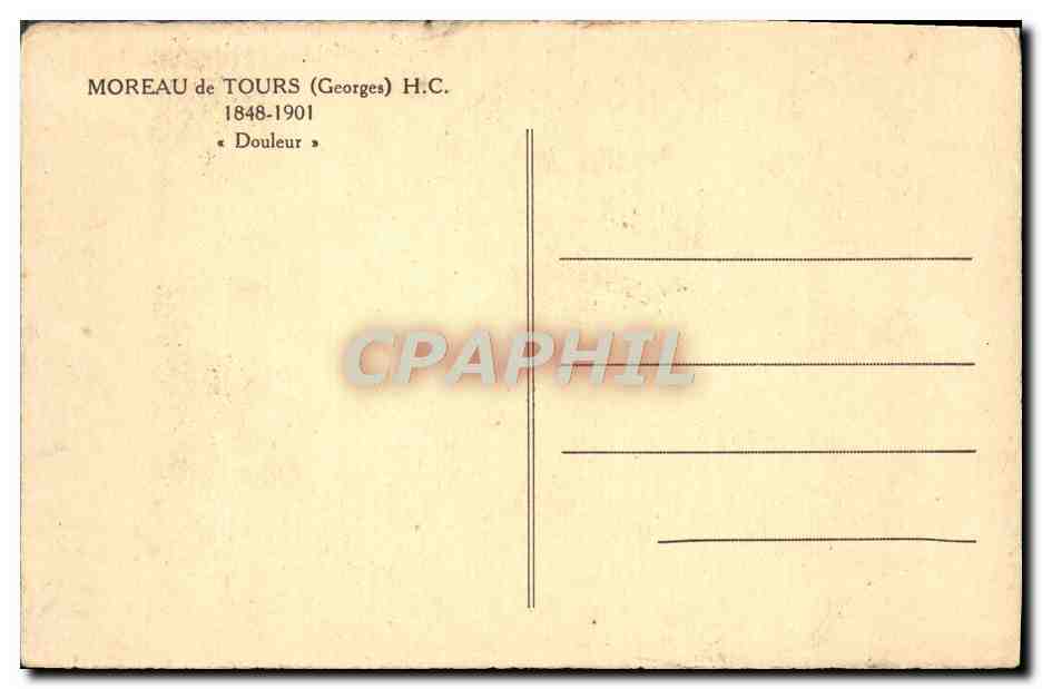 CPA Moreau de Tours H C Douleur — Verso