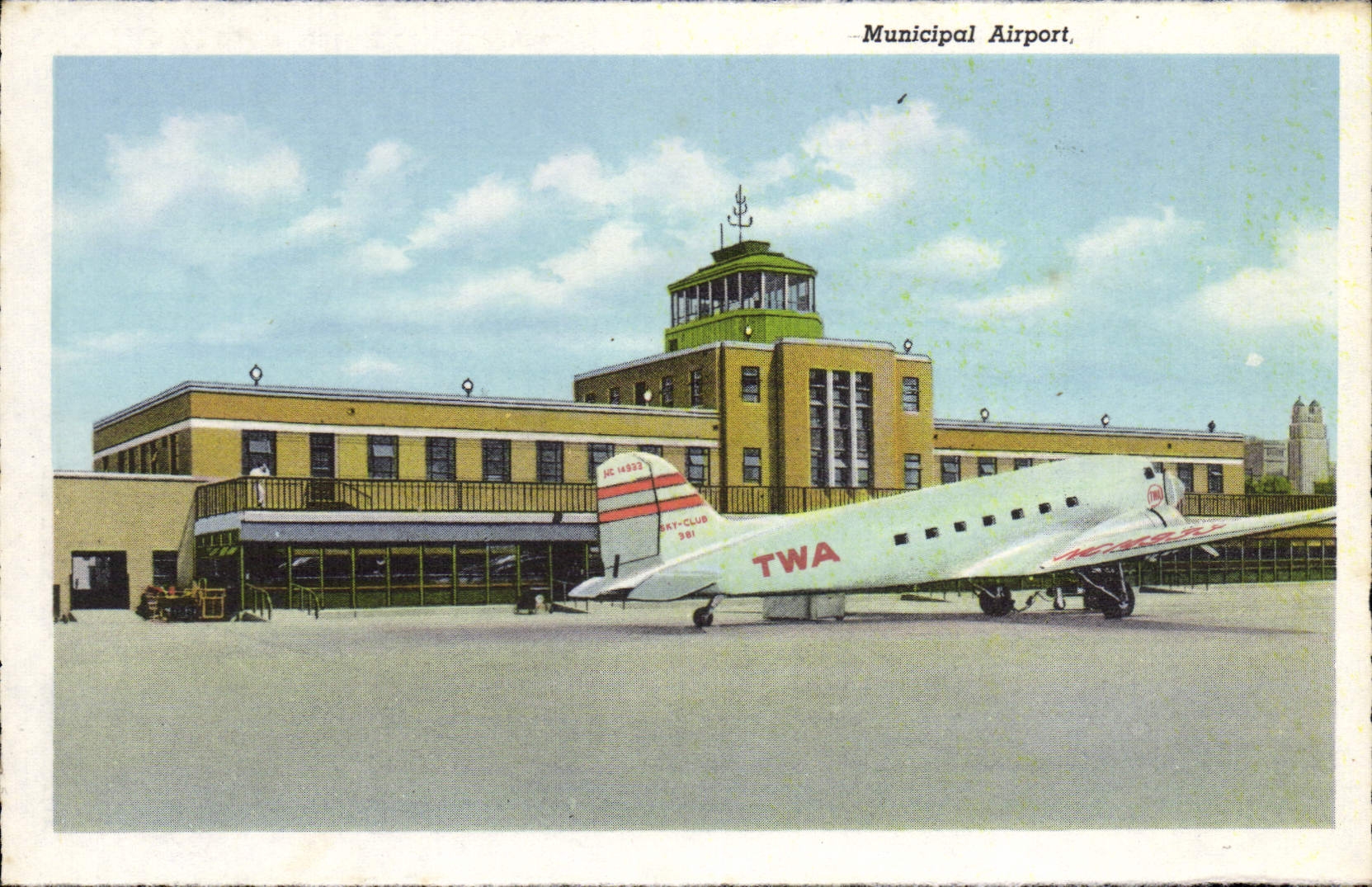 CPA Municipal Airport General Post Office Avion TWA