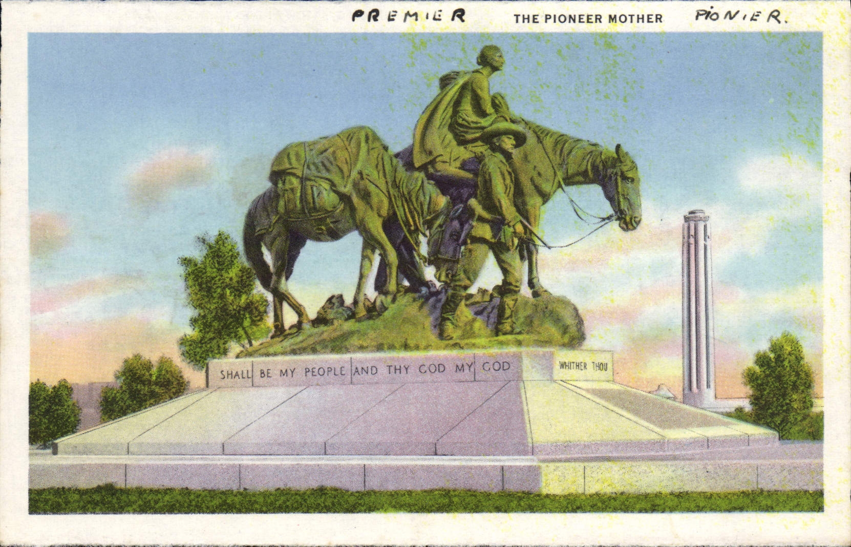 CPA Premier The Pioneer Mother Union Station and Sky Line Gare