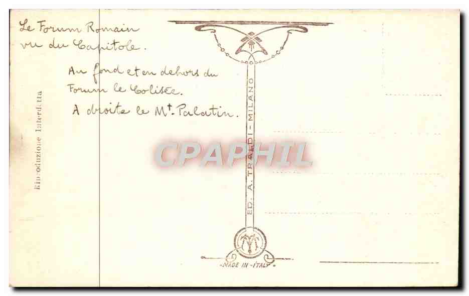 CPA Roma Foro Romano dal Campidoglio — Rückseite