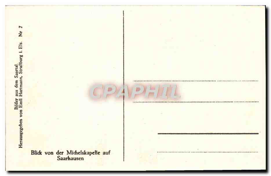 CPA Blick von der Michelskapelte auf Saarhausen — Rückseite
