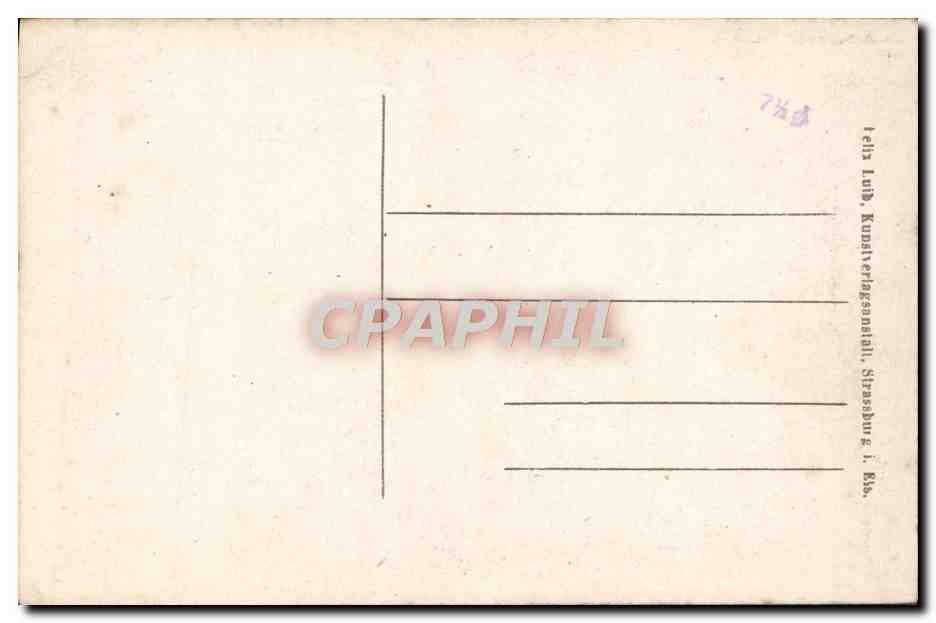 CPA Strasbourg Storchennest Cigogne  — Back