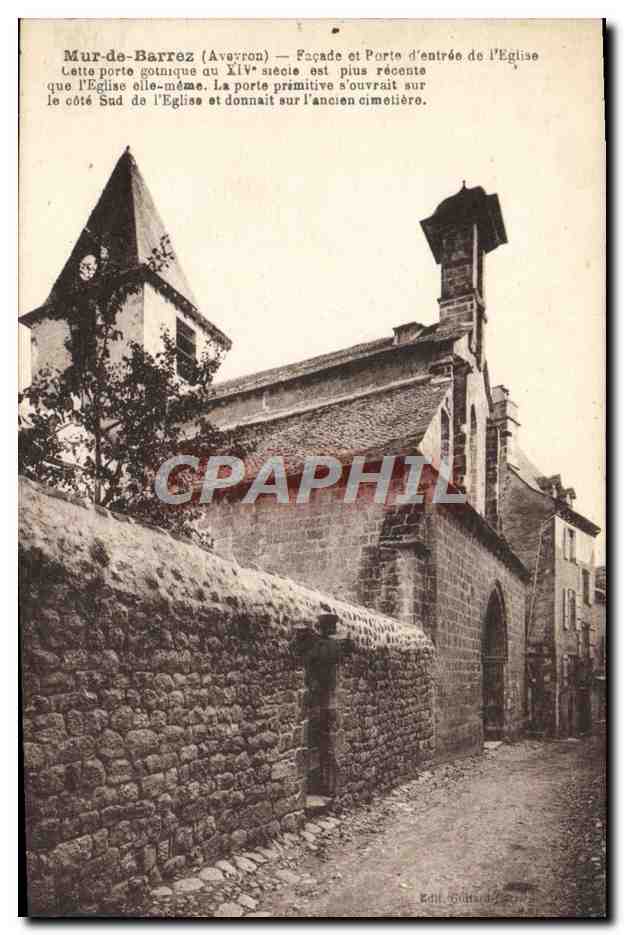 CPA Mur de Barrez Facade et Porte d'entree de l'eglise 
