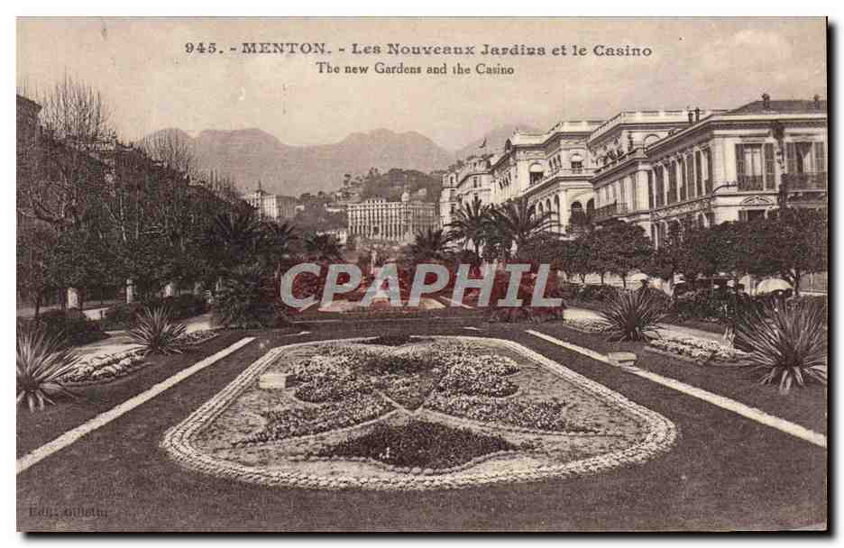 CPA Menton Les Nouveaux Jardins et le Casino 