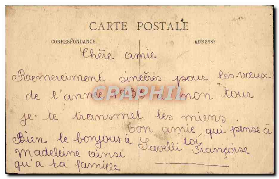 CPA La Cour Interieure et le Clocher — Rückseite