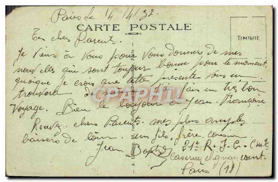 CPA Paris Place de la Nation Le Triomphe de la Republique Enfants — Verso