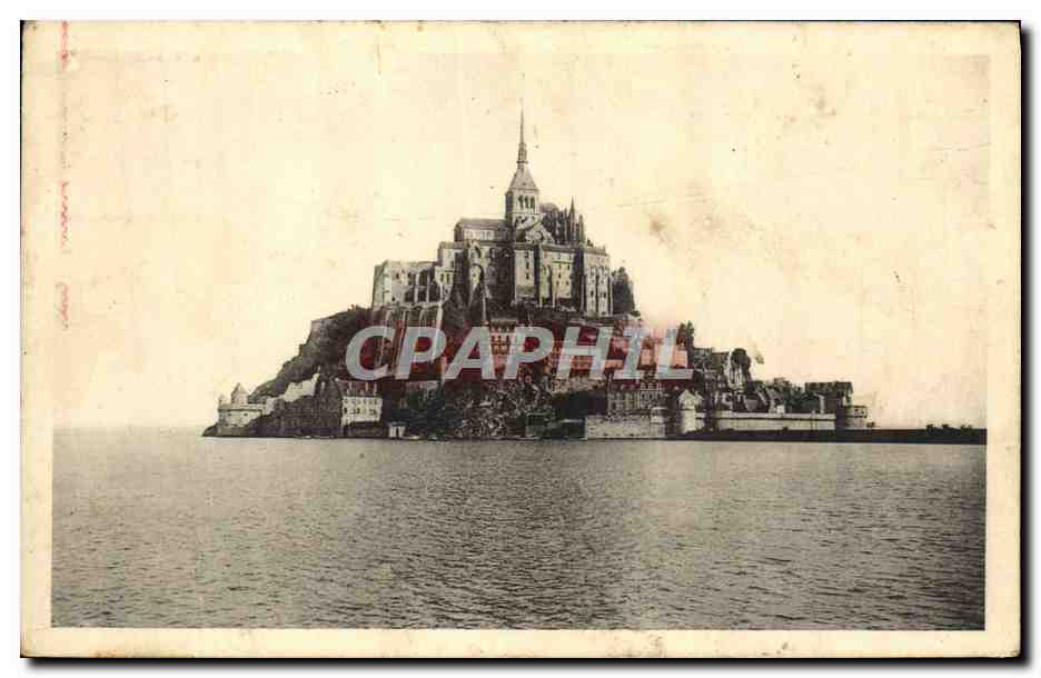 CPA Abbaye Du Mont Saint Michel Vue Generale Face Ouest