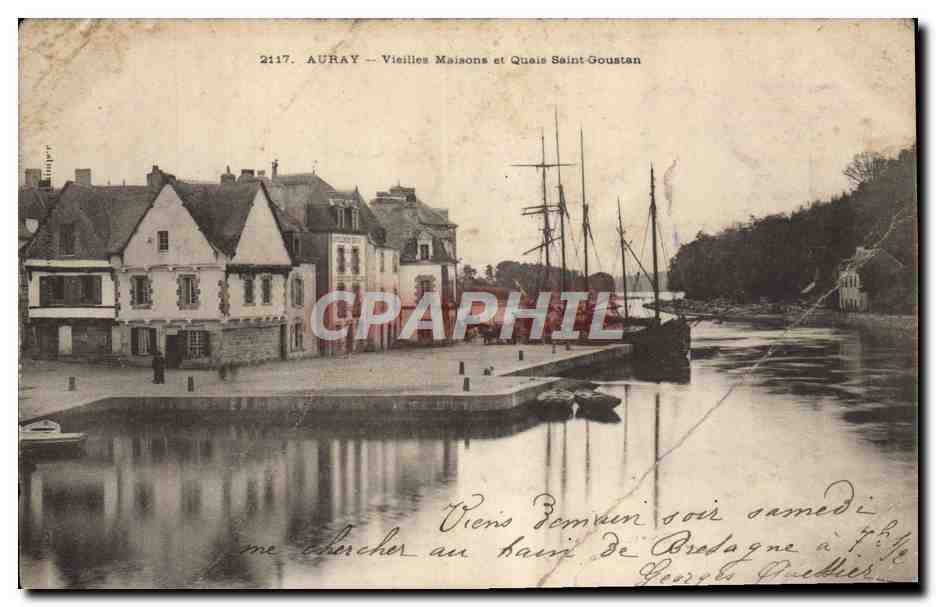 Auray — Vieilles Maisons et Quai Saint-Goustan — Éditeur : Georges Prieur, n° 2117