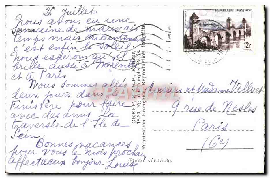 Côte d'Emeraude — Souvenir de la Côte d'Emeraude — Griff — Verso