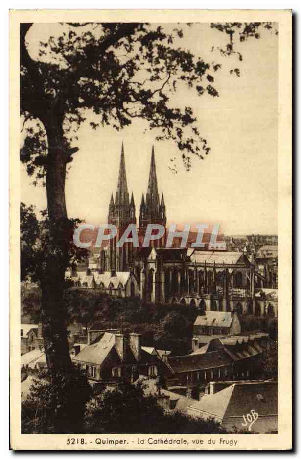 CPA Quimper La Cathedrale vue du Frugy
