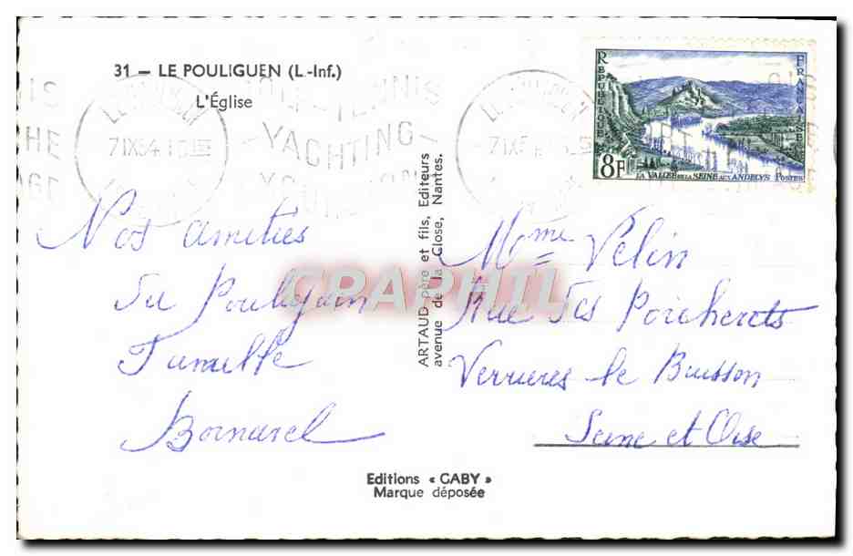 CPM Le Pouliguen L'Eglise — Rückseite