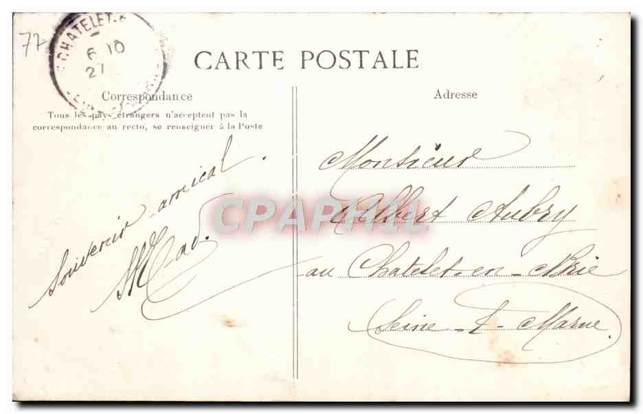 Palais de Fontainebleau — Bassin des Cascades — E.D. éditeur, n° 574 — Verso