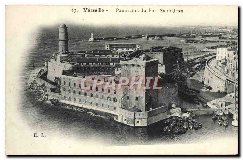 CPA Marseille Panorama du Fort Saint Jean