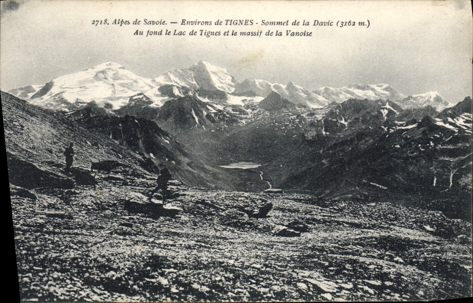 CPA Alpes de Savoie Environs de Tignes Sommet dela Davic Au Fond le Lac de Tignes et le Massif de la Vanoise