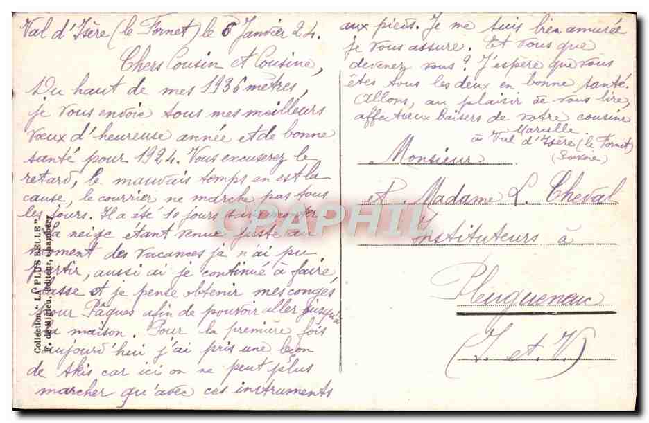 CPA Alpes de Savoie Environs de Tignes Sommet dela Davic Au Fond le Lac de Tignes et le Massif de la Vanoise — Rückseite