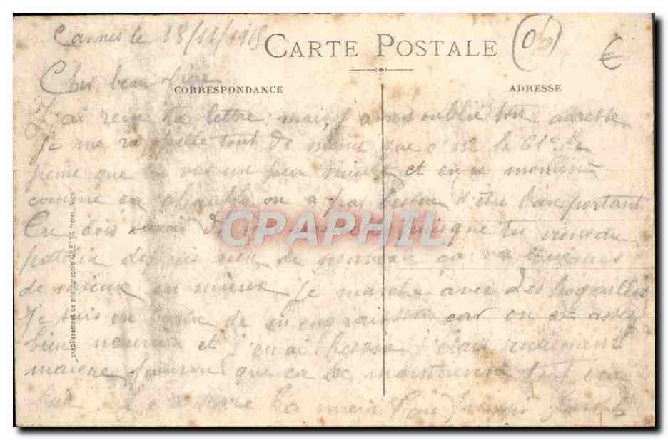 CPA Cannes Hotel Paradis — Verso