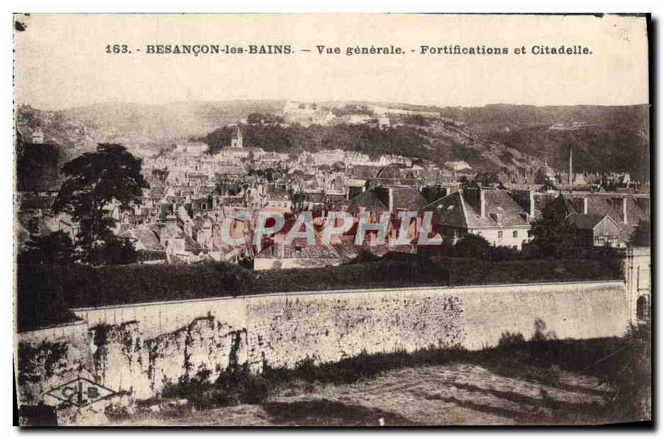 Besançon-les-Bains — Vue générale — Fortifications et Citadelle.