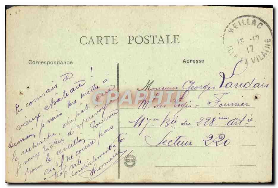 CPA Combourg Le Chateau Feodal Tours du Croise et du Chat Le chateau de Combourg — Verso
