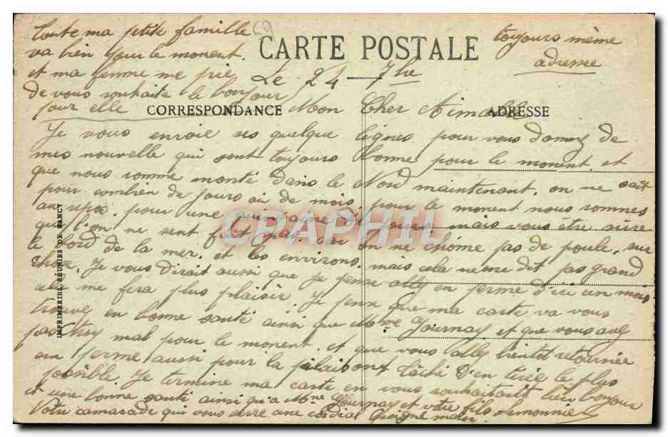 CPA Environs de Dunkerque Le Sanatorium de Zuydcoote — Rückseite