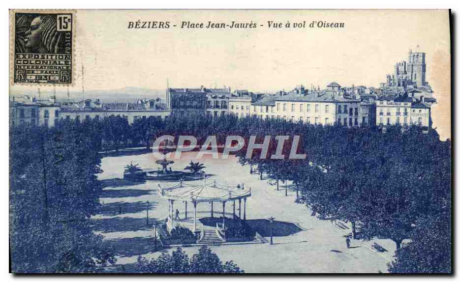Béziers - Place Jean-Jaurès - Vue à vol d'Oiseau - Exposition Coloniale Internationale de 1931
