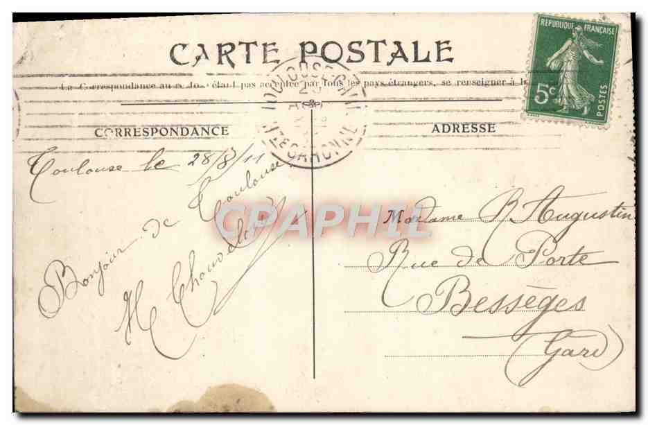 CPA Toulouse Gare Matabiau — Verso