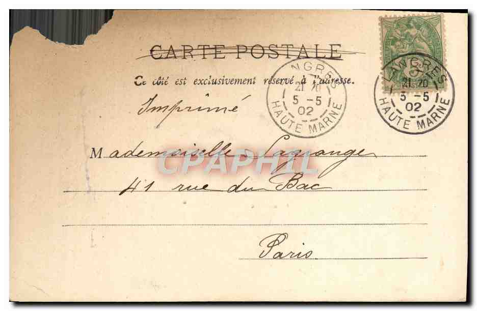 CPA Langres Cremaillere Train  — Rückseite