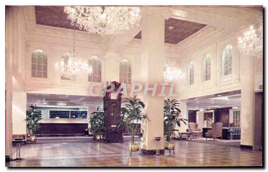 Lobby du Monte Leone — plus grand hôtel du quartier français — texte imprimé