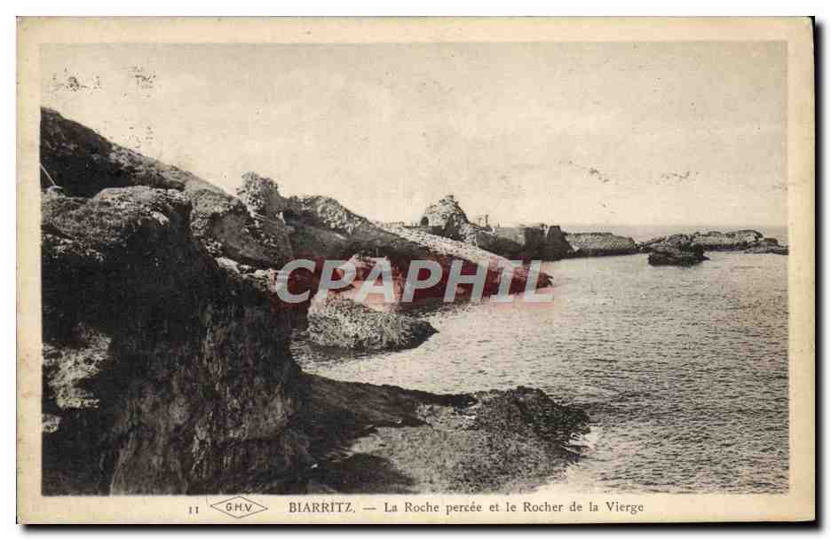 CPA Biarritz La Roche Percee et le Rocher de la Vierge