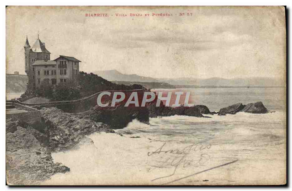 CPA Biarritz Villa Belza et Pyrenees